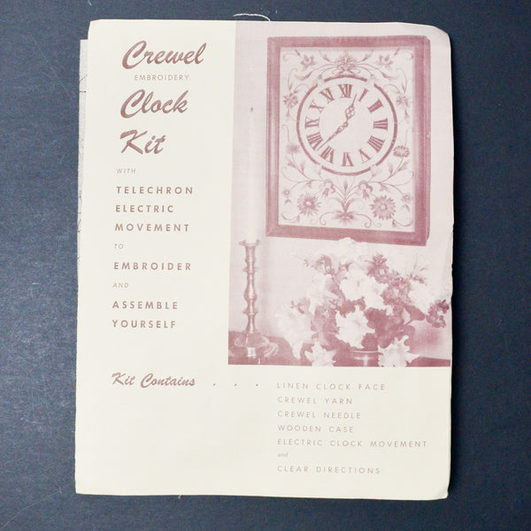 Crewel Embroidery Clock Kit
