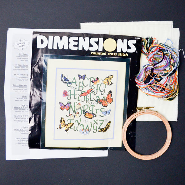 Dimensions Counted Cross Stitch Butterfly Alphabet Kit