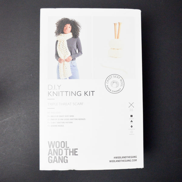 Wool + The Gang DIY Triple Threat Scarf Knitting Kit