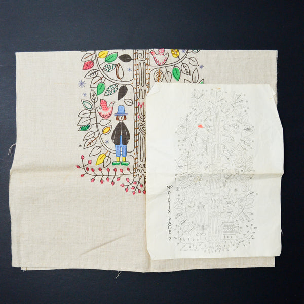 Folk Tree Paragon Needlecraft Stamped Sampler Wall Hanging - Mostly Stitched