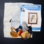 Owl Picture Vintage Hiawatha Erica Wilson Crewel Embroidery Kit