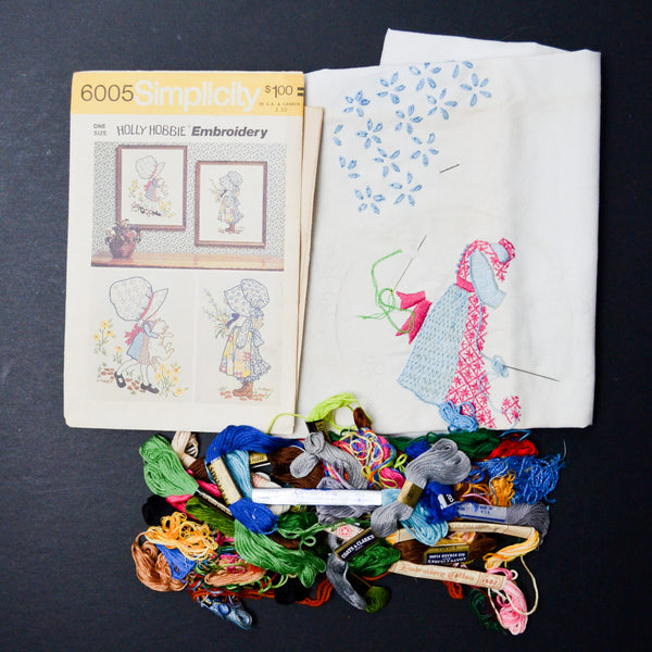 Vintage Simplicity 6005 Holly Hobbie Embroidery Transfers + Project