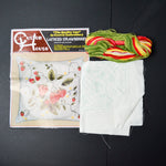 Custom House Latticed Strawberries Crewel Embroidery Pillow Kit