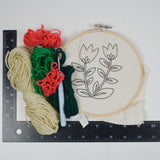 Flower Punch Needle Kit - Partially punched + undone