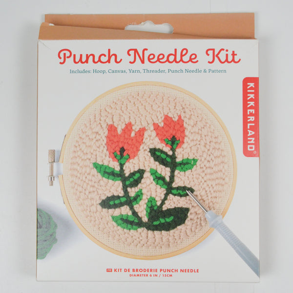 Flower Punch Needle Kit - Partially punched + undone