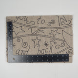 Moon and Back Printed Burlap for Rug Hooking - 15" x 30"