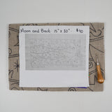 Moon and Back Printed Burlap for Rug Hooking - 15" x 30"