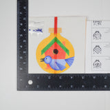 Birdhouse Ornament Stamped Needlepoint Canvas