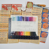 Vintage Lot of Cushing's Perfection Dyes Acid Dyes for Fiber with Color Card - 60+ Dye Packets