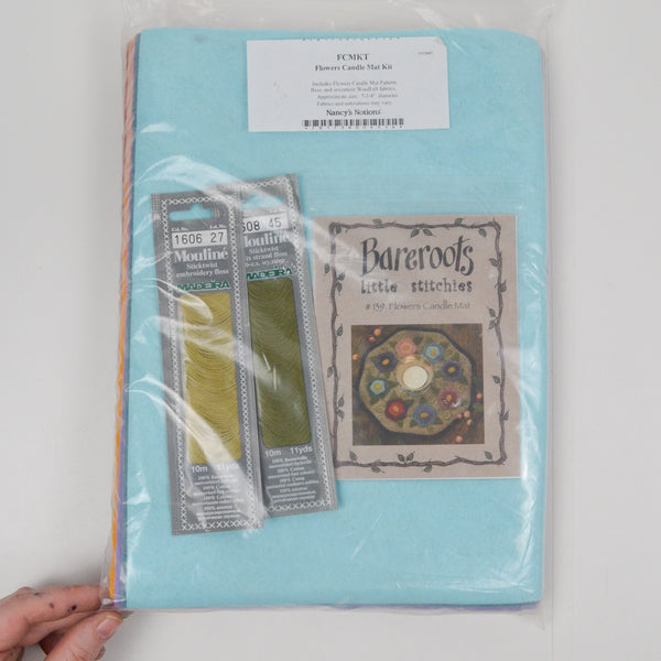 Bareroots Little Stitchies Flowers Candle Mat Kit
