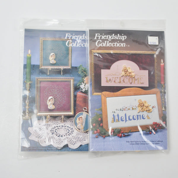 Friendship Collection Cross Stitch Kits with Bas-Relief Figure Sculptures - Set of 2
