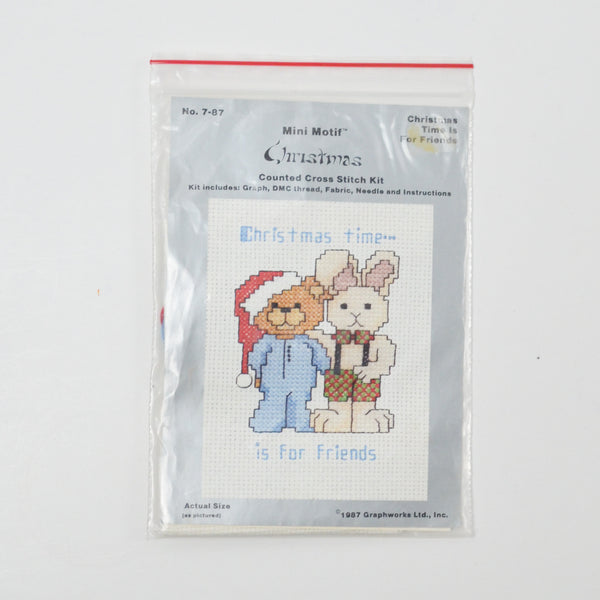 Mini Motif Christmas Time is for Friends Counted Cross Stitch Kit