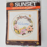 Sunset Stitchery Welcome Wreath Crewel Embroidery Kit