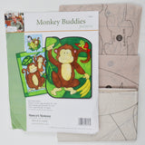 Nancy's Notions Monkey Buddies Wall Hanging, Shaped Coverlet + Pillow Applique Sewing Pattern
