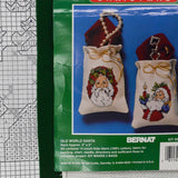 Bernat Old World Santa Drawstring Bags Cross Stitch Kit