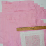 Pink + White 14" Log Cabin Quilt Blocks with One Care Bear - Set of 15