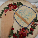Floral Punch Rug Kit - Partially Completed