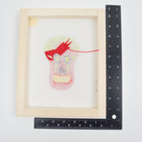 Karen Hennessey Zecca Super Hero Sugar Skull Ornament Needlepoint Canvas - Started