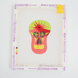 Karen Hennessey Zecca Super Hero Sugar Skull Ornament Needlepoint Canvas - Started