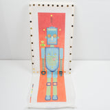 Karen Hennessey Zecca Tall Robot Needlepoint Canvas - Started