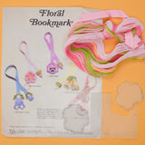 Floral Bookmarks Wild Rose Plastic Canvas Needlepoint Kit - Partially Cut
