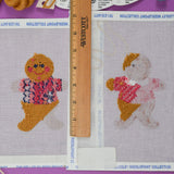 Whimsy and Grace Gingerbread Men Needlepoint Ornaments - Partially Worked