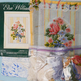 Elsa Williams Waverly Floral Needlepoint Kit 06339 - Partially Worked