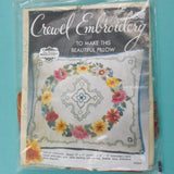 Elsa Williams Floral Crewel Embroidery Pillow Kit