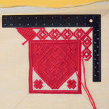 Stitches of Elegance Charted Needlepoint Pillowcase Kit - Partially Worked