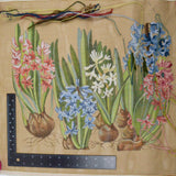 Hyacinth Bulb Needlepoint Canvas with Crewel Wool Thread - Started