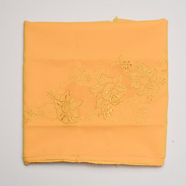 Golden Yellow Lightweight Panel with Two Openwork + Embroidered Corners - 41" x 61"
