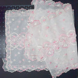 Sheer Embroidered Pink Table Runners - Set of 2