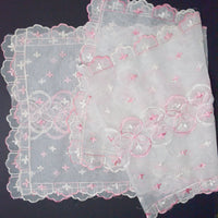 Sheer Embroidered Pink Table Runners - Set of 2