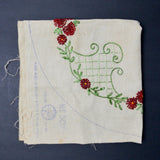 Embroidered Floral Linen Panel