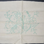 Vintage Elsa Williams Jacobean Floral Linen, Stamped for Crewel Embroidery