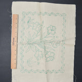 Vintage Elsa Williams Floral Linen, Stamped for Crewel Embroidery