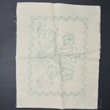 Vintage Elsa Williams Floral Linen, Stamped for Crewel Embroidery