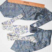 Blue Floral Silk Necktie + Belt