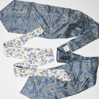 Blue Floral Silk Necktie + Belt