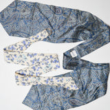 Blue Floral Silk Necktie + Belt