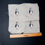 Puffin Embroidered Linen Napkins