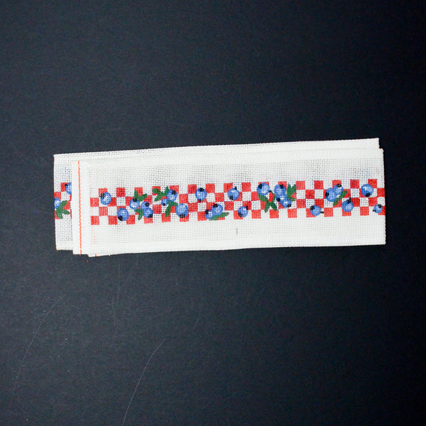 Blueberry Painted Needlepoint Canvas Strip