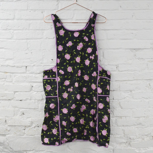 Black + Purple Floral Apron