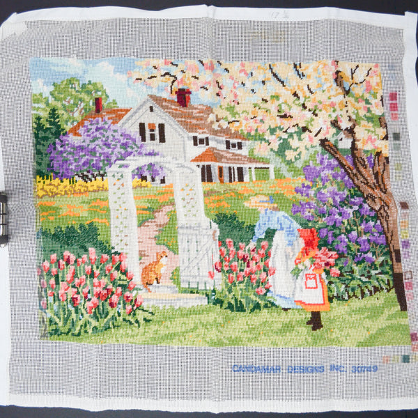 Floral Garden Needlepoint Panel - Complete