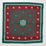 Red + Green Mola Embroidery Panel - 10" x 10"