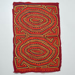 Red + Orange Mola Embroidery Panel - 13" x 22"