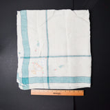Green + White Embroidered Tablecloth - 36" x 36"