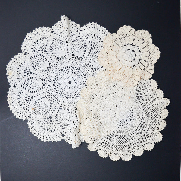 Crochet Lace Doilies - Set of 3