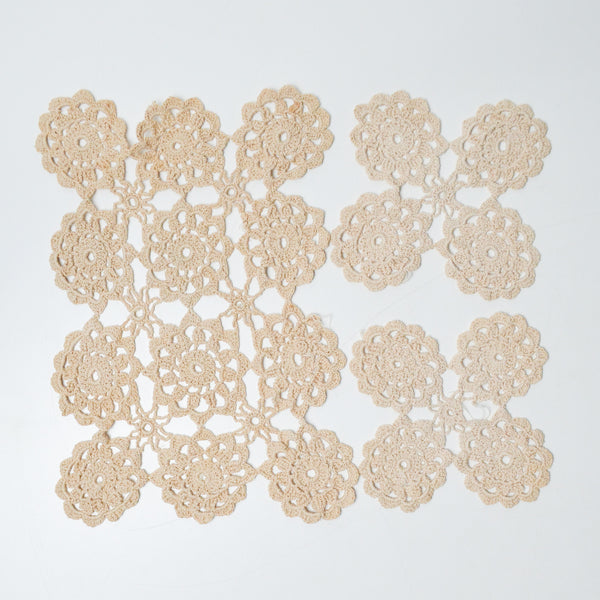 Beige Crochet Lace Doily Bundle