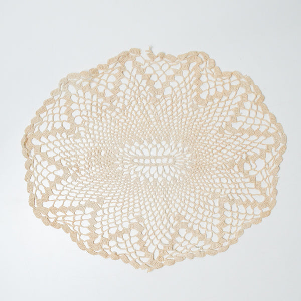 Beige Floral Lace Linen